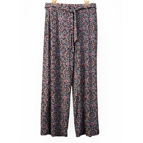 PHILOSOPHY NWT Pants Women's szL/XL Blue Pink Boho Pattern Wide Leg Hippie Gypsy - Picture 7 of 16